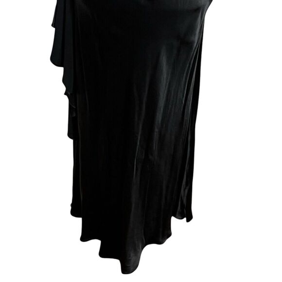 Meshki Black Calliope One Shoulder Maxi Dress Satin Draped Womens Size XS - Picture 4 of 10